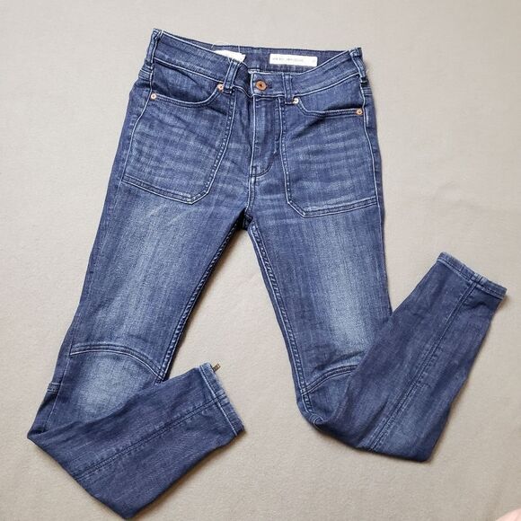 Pilcro and the Letterpress High-Rise Denim Moto Legging zip ankle size 28 - Picture 3 of 16